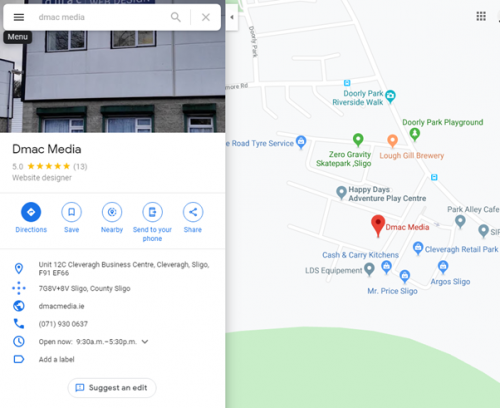 Google maps business view